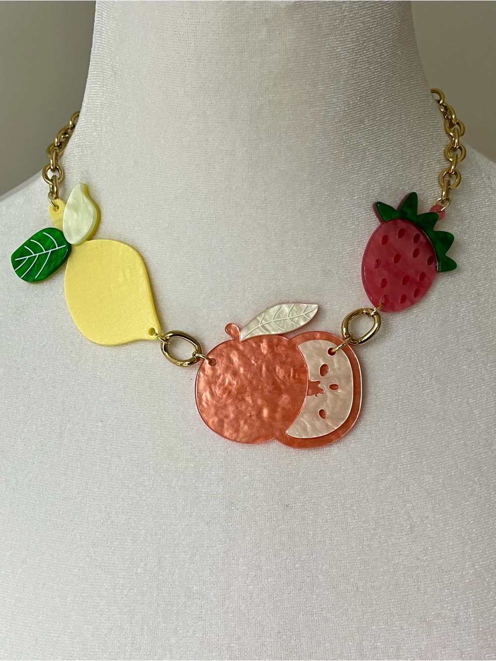 Women’s Fruit Necklace - lemon strawberry orange